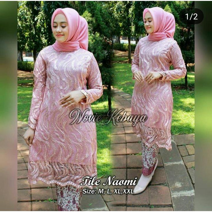 stelan kebaya tille bordir import new