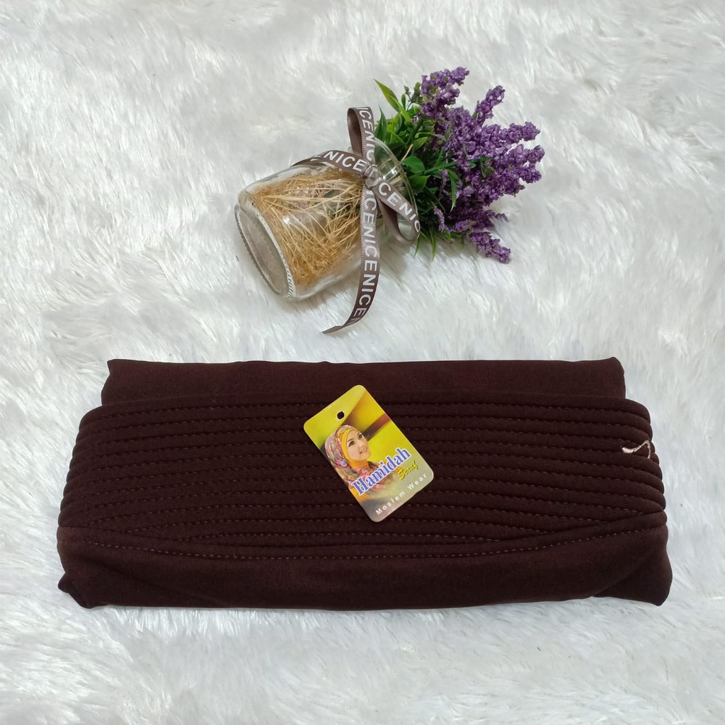 Hijab Bergo Oval Hamidah L,XL Jilbab Instan Hamidah  Kerudung Polos Hamidah Termurah Rumah Hija'b-COKLAT PRAMUKA