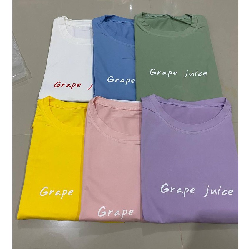 Overtee Tshirt Oversize Wanita Motif Grape Fruit Pastel - 100% Import