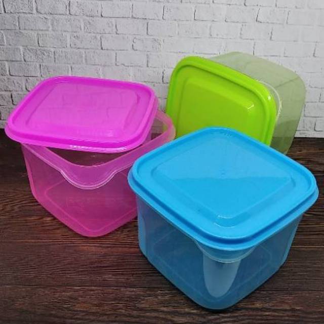 promo 4 pcs toples plastik mutiara // toples model kotak // toples serba guna // toples kue kering // toples permen BPA FREE