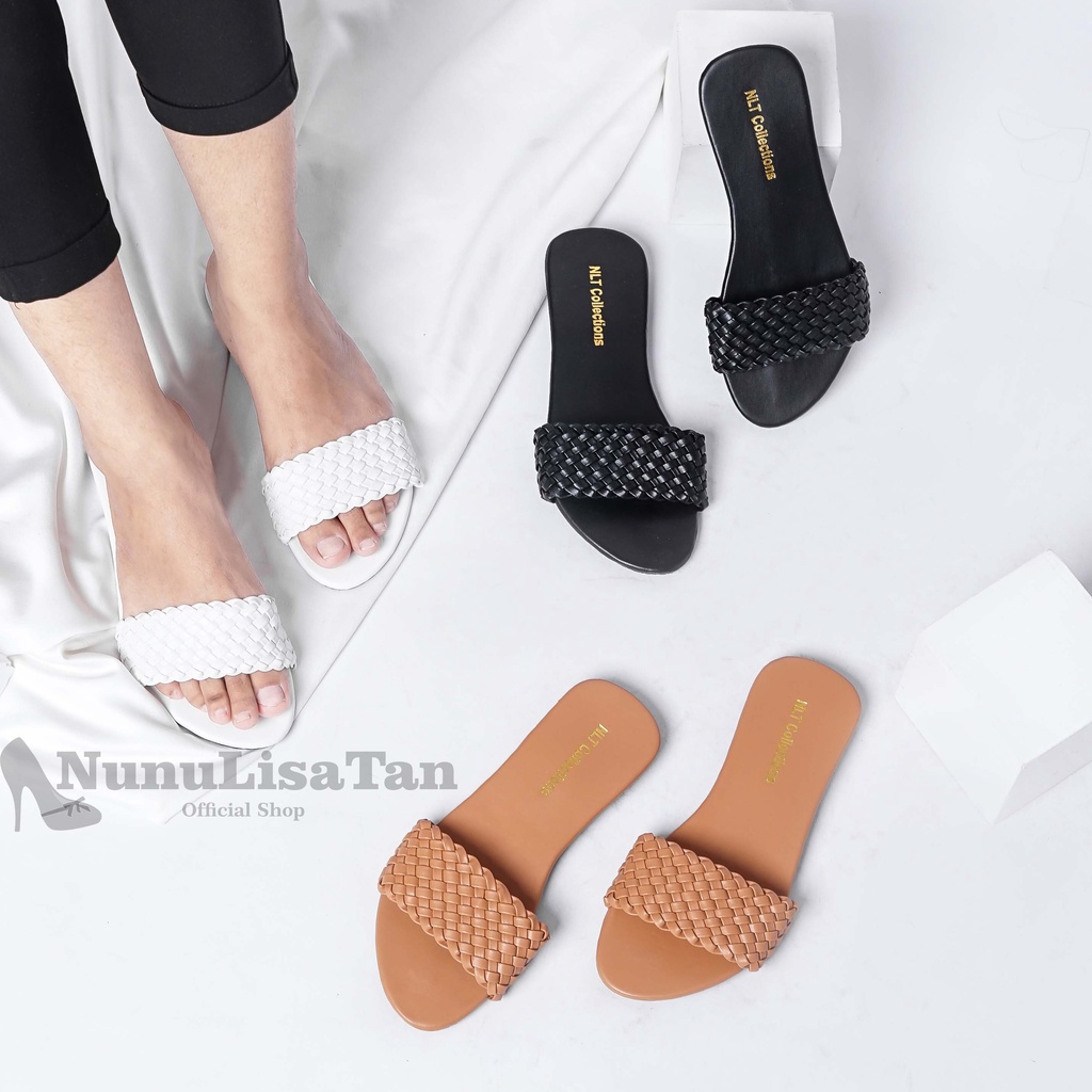 NunuLisaTan - Sandal Wanita Teplek Sendal Murah Model Korea ANYAM