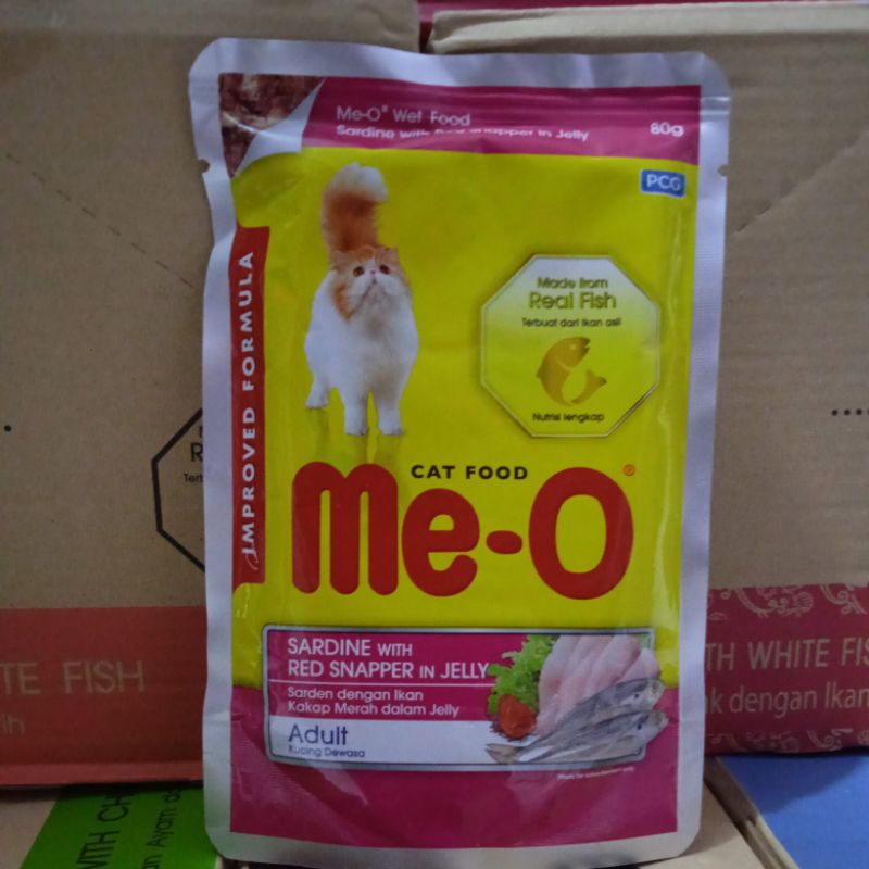 meo sachet sardine with red snapper in jelly 80gr