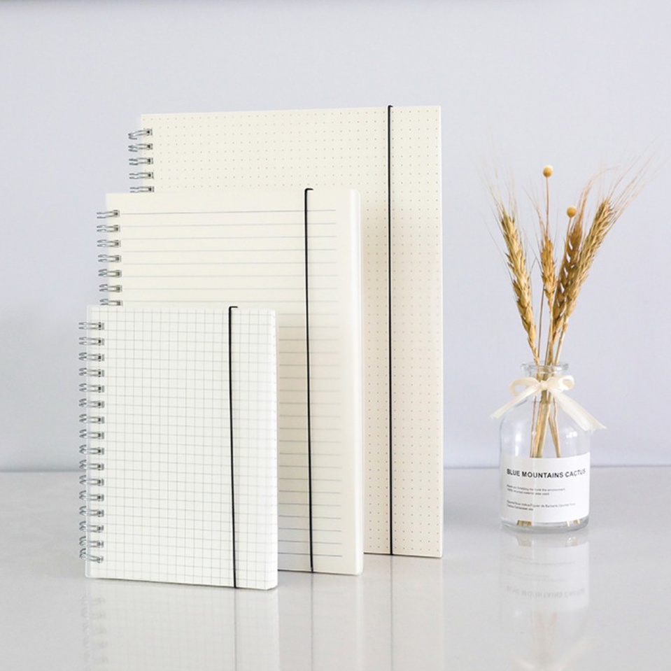 

DAY7 Buku tulis catatan notebook jurnal B5 / A5 / A6 isi 80 lembar cover transparan (kertas grid, dot, garis, dan kosong)