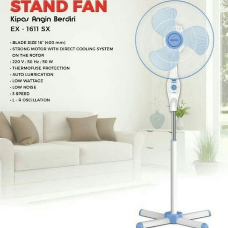 Maspion Stand Fan EX 1611SX Kipas Angin Berdiri 16&quot;