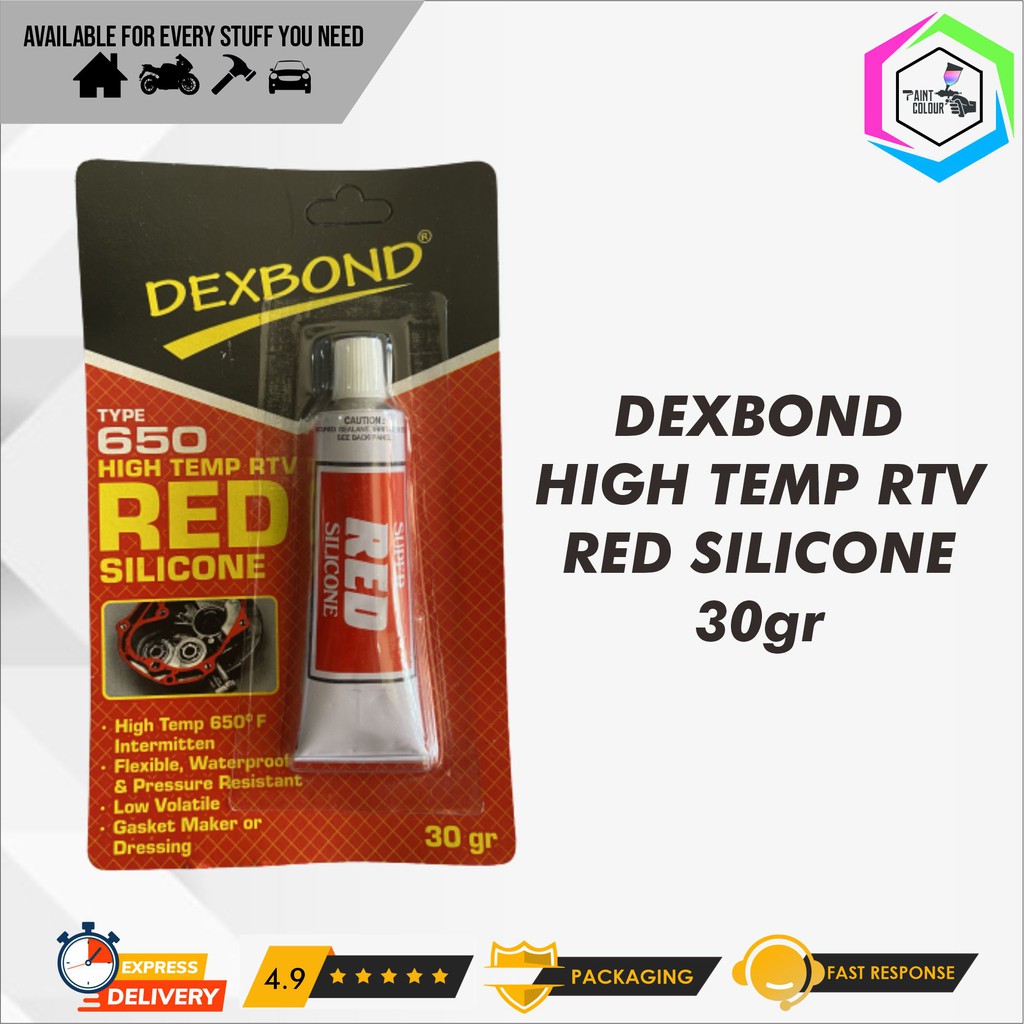 Lem Silicone Merah Anti Panas Dexbond Hi-Temp RTV Red Silicone 30gr