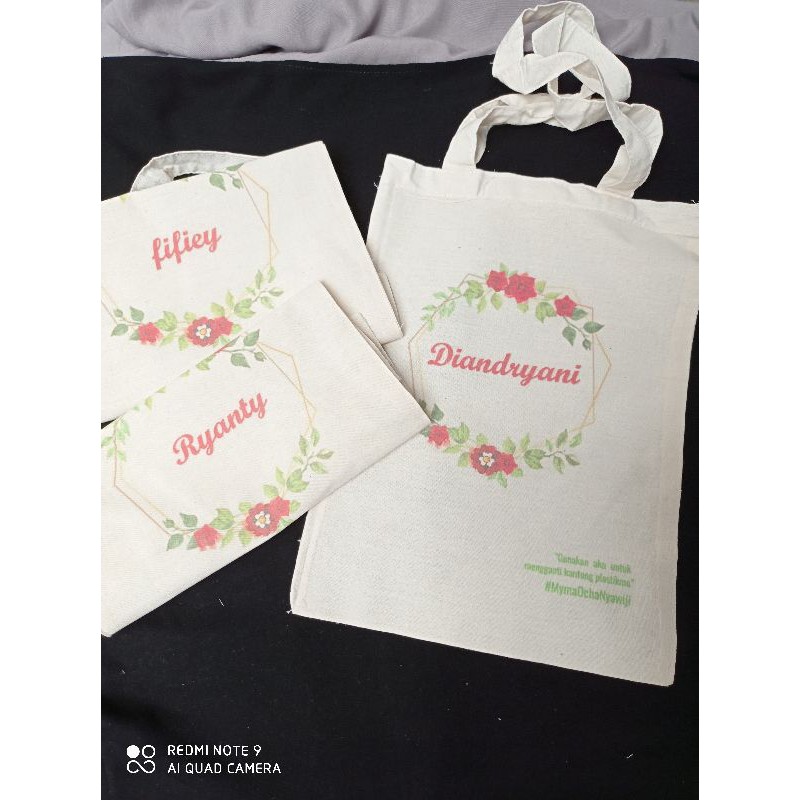 totebag bridesmaid/ totebag blacu/ ukuran 25*35