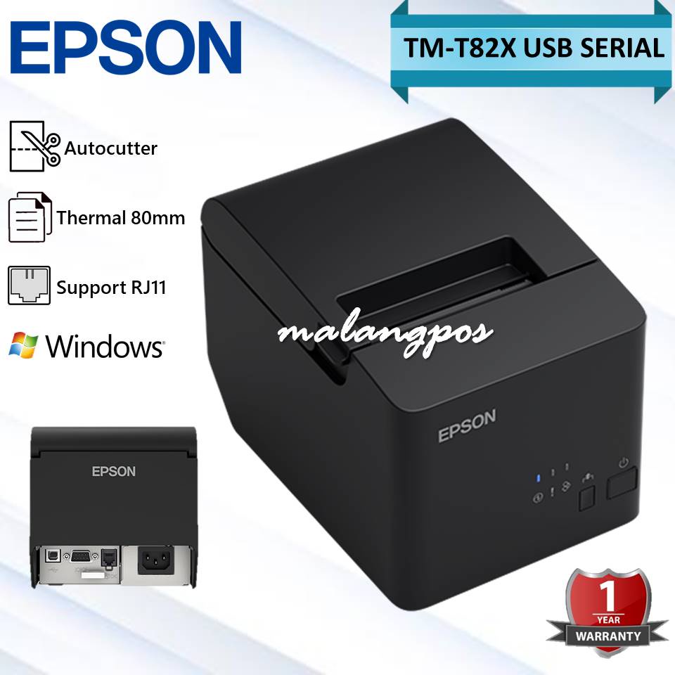 PRINTER THERMAL EPSON TM-T82X TMT82X TMT 82X PORT USB / LAN / SERIAL - USB