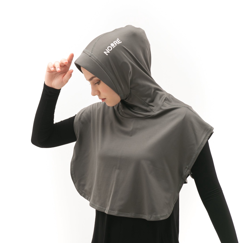 NOORE - Nadeen Sport Hijab - Dark Grey - Jilbab Olahraga-2