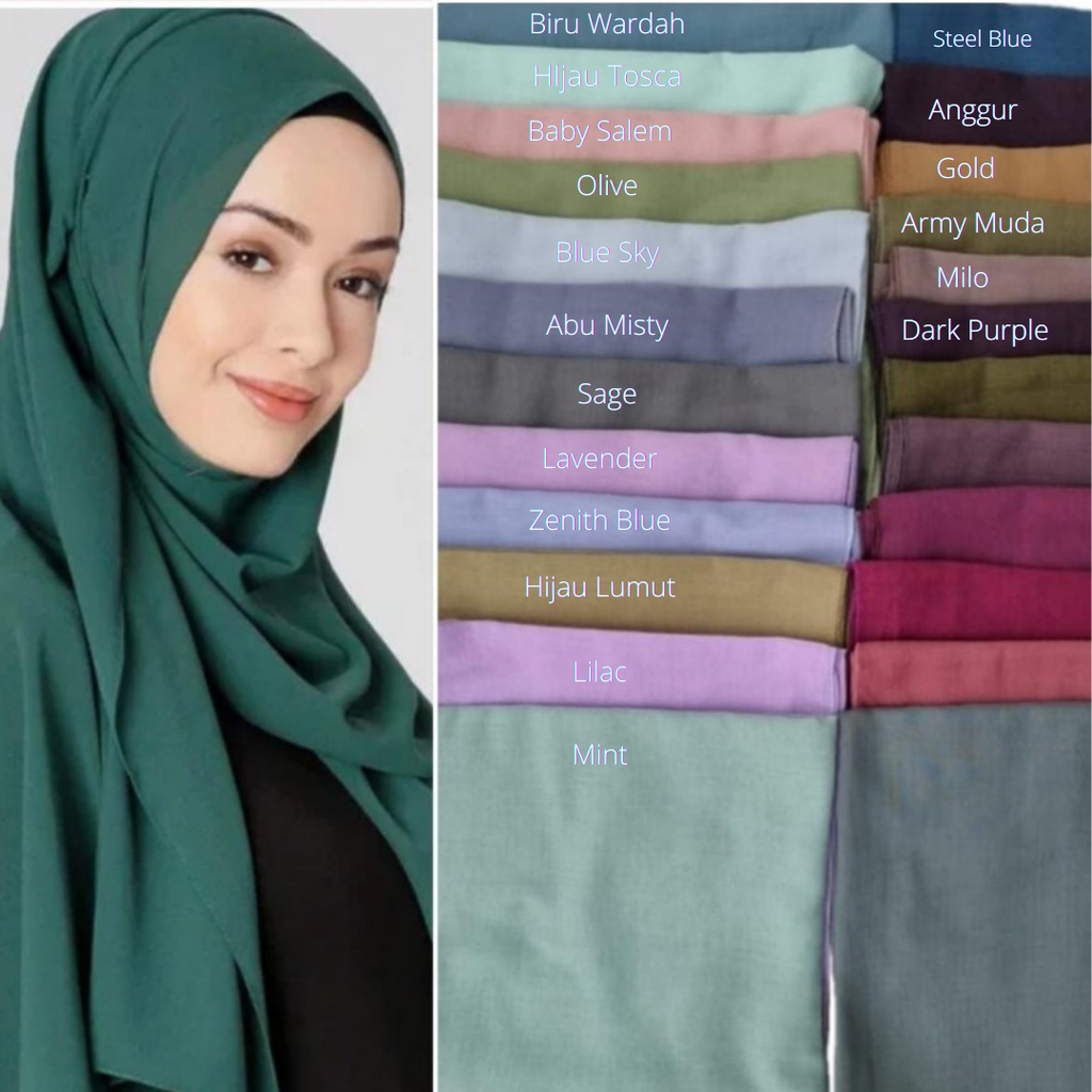 Hijab segiempat cotton voile