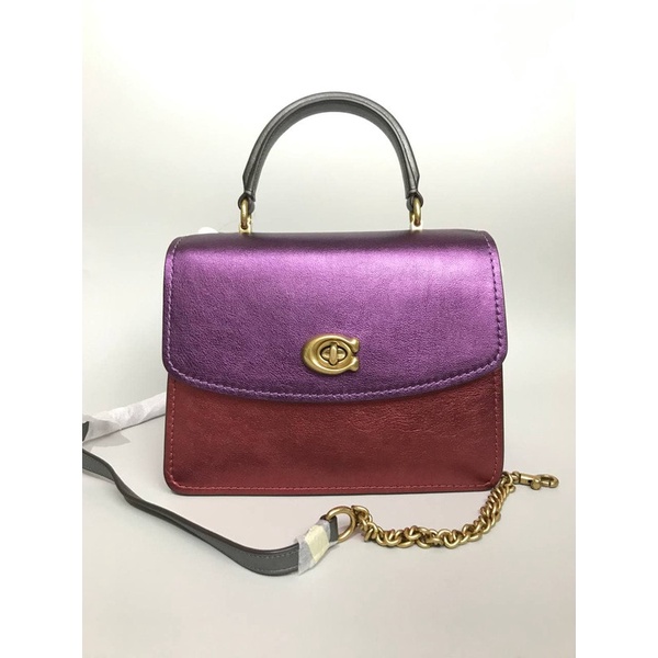 Tas Coach parker top handle metallic colorblock multi