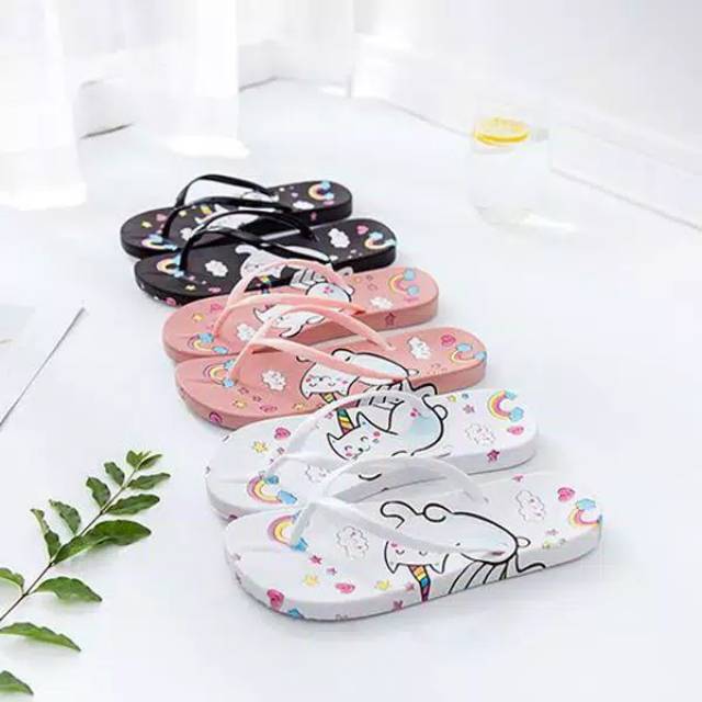 Sandal jepit unicorn spon