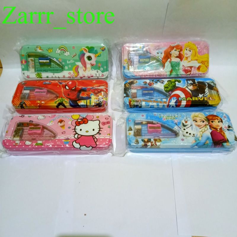 

SATU SET Tempat Pensil Kaleng Kotak Pensil Kaleng Karakter Lucu