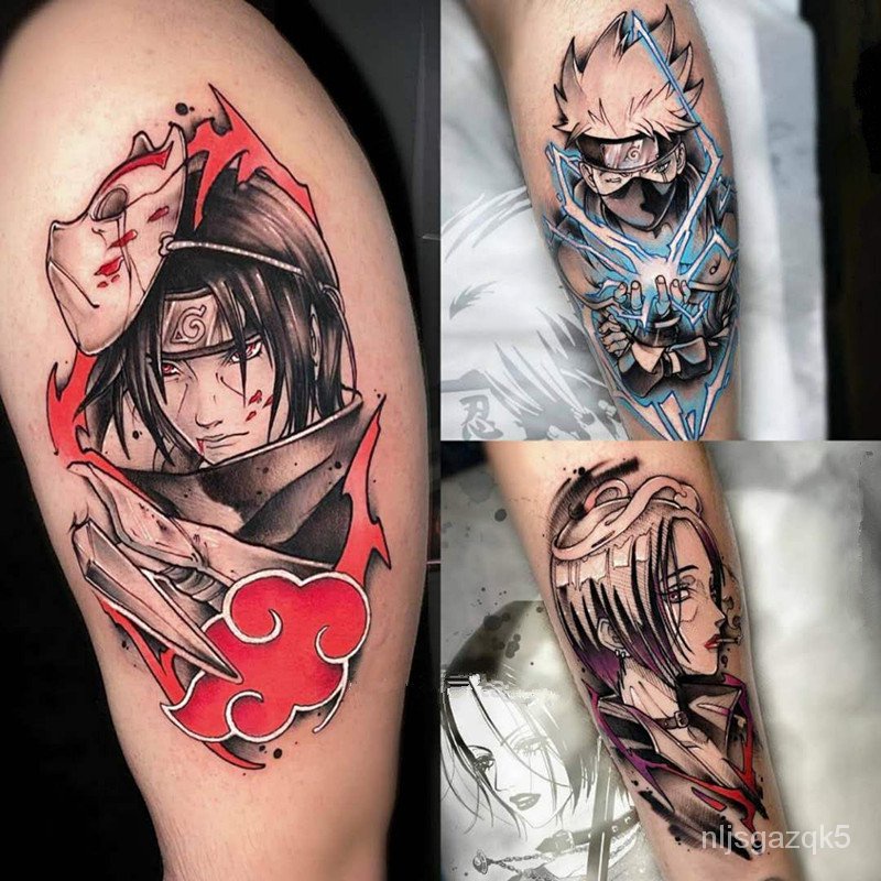 20 Sheets Tattoo Stickers Anime Style Temporary Tattoo Stickers Waterproof Fake Tattoos oY00