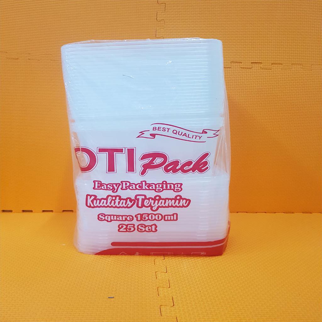 THINWALL PERSEGI 1500ML ISI 25 PCS - KOTAK MAKAN TAHAN PANAS - FOOD CONTAINER SURABAYA KOTAK PLASTIK