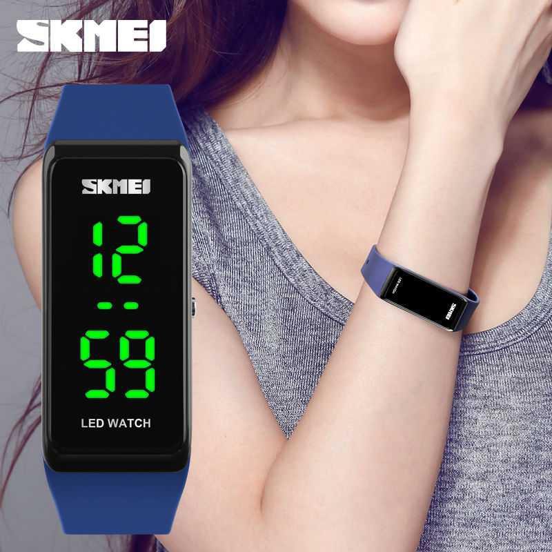 SKMEI Wristband Jam Gelang LED - 1265A [Biru Tua]