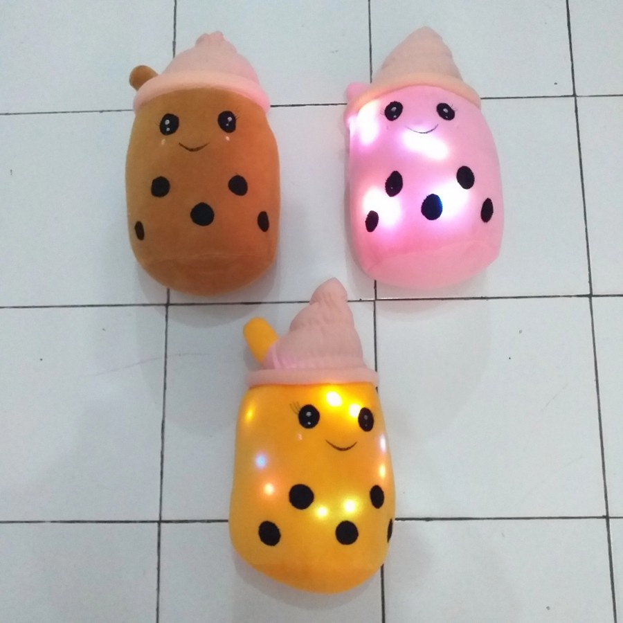 Boneka Boba LED ICE CREAM Menyala Tinggi 35cm / Boneka Boba Milk Tea