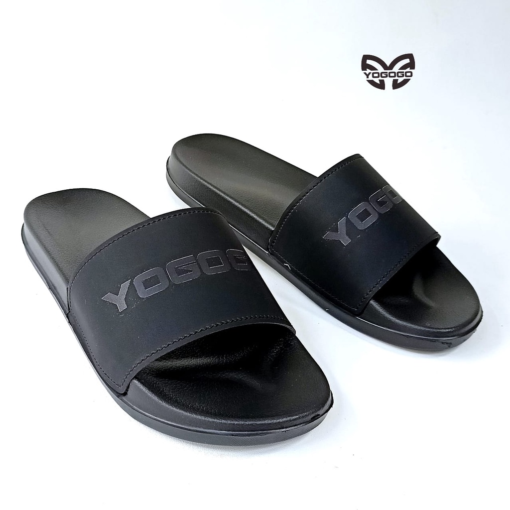 Sandal Slide Sendal Slip On Flip Flop Yogogo FULL BLACK