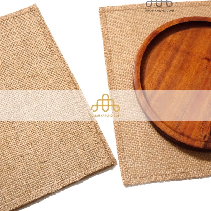 Premium Burlap Placemat 20x20 CM - Natural Color Table Decor - Party Decoration - Bouquet Wrapping