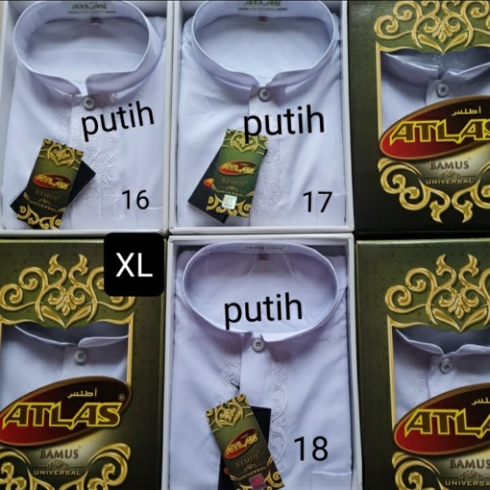 Baju koko Atlas Lengan panjang - Cream, S