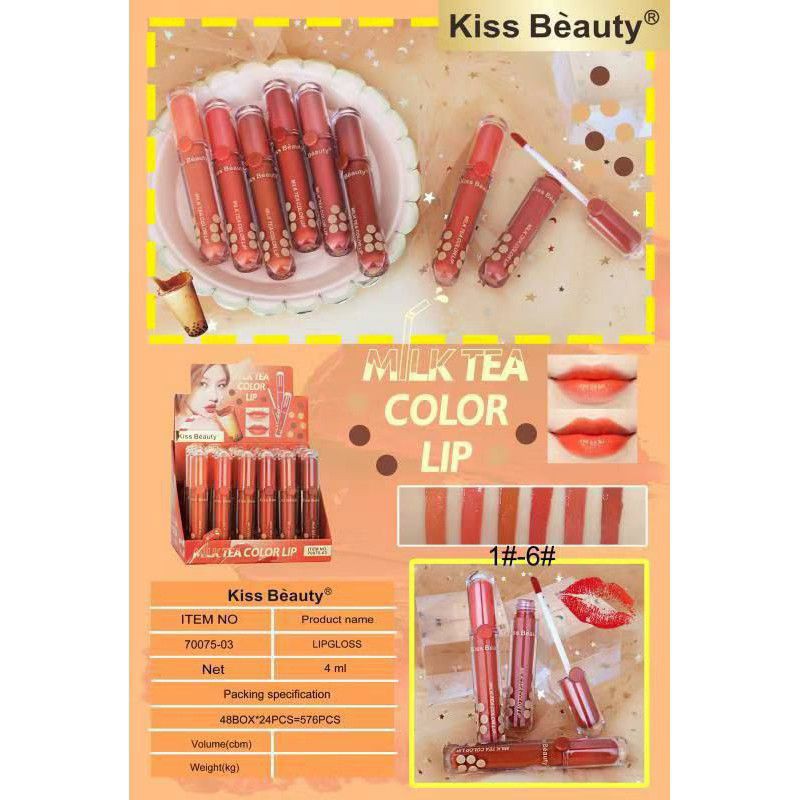 PROMO LIP GLOSS MATTE KISS BEAUTY KISS ME |MILK TEA COLOR 7880-3 | 70075-03