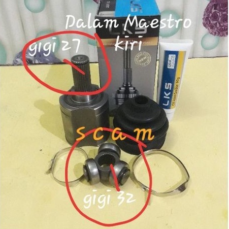 Cv Joint Inner Dalam As Roda Depan Dalam Kiri Honda Maestro