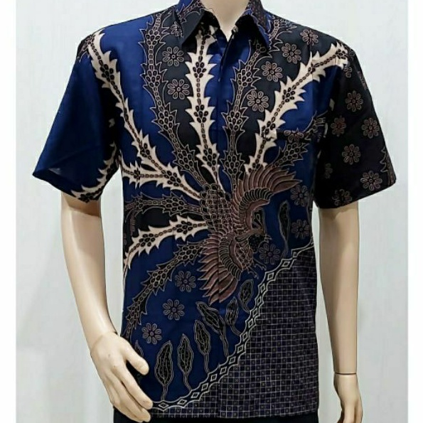 Kemeja Batik Pria Big Size 4L-5L  Lengan Pendek Hem Jumbo XXXXL Batik Pria Modern KSR-Br