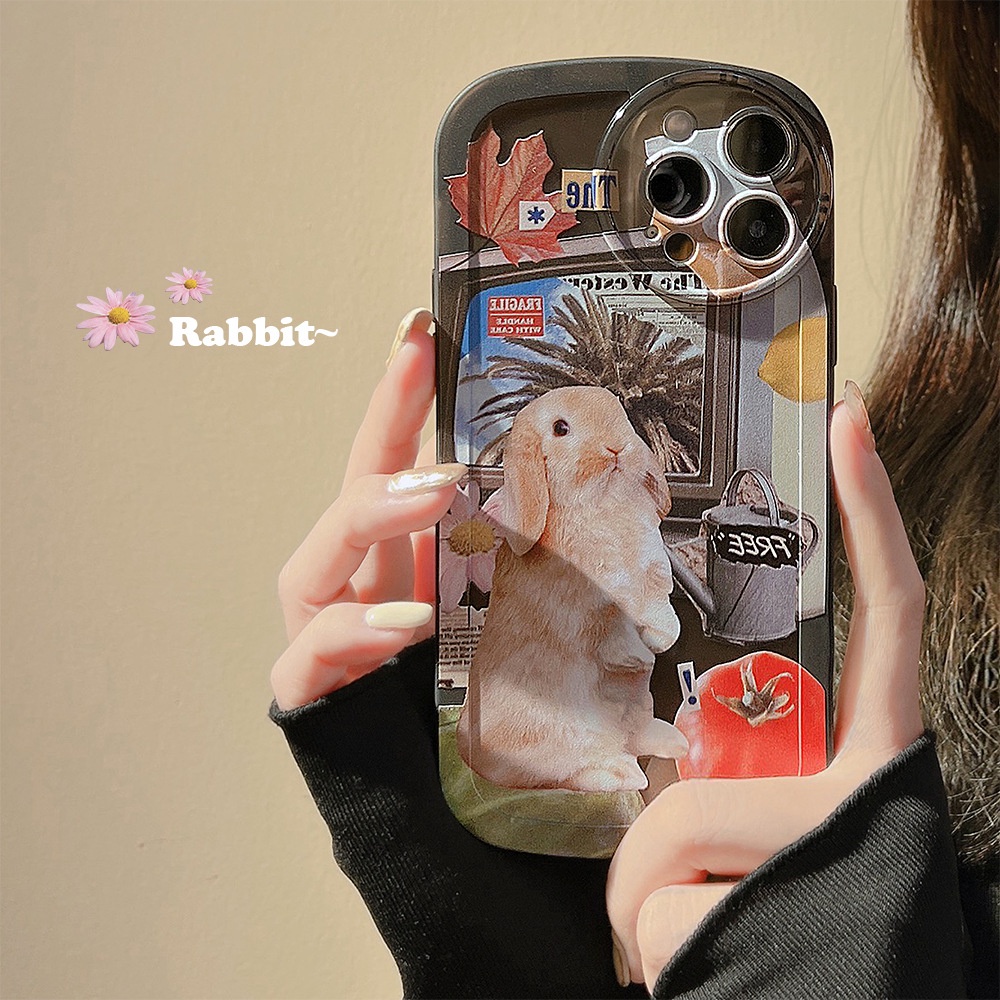 Soft Case Bahan TPU Motif Kelinci Untuk iPhone 14 14pro 14Plus 14prm 13 13pro 13pro 13prm 11 6splus 7Plus 8Plus Xr XS 13 12pro Max