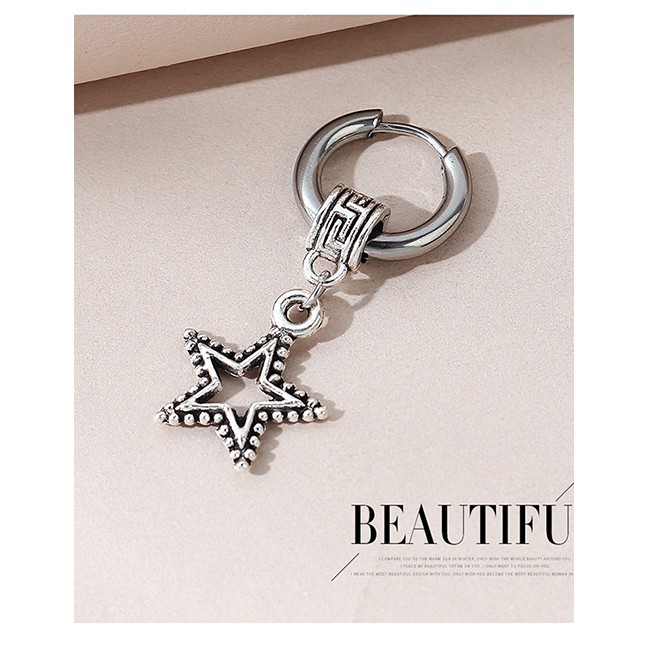 LRC Anting Tusuk Fashion Five-pointed Star Five-pointed Star Unilateral Y65409