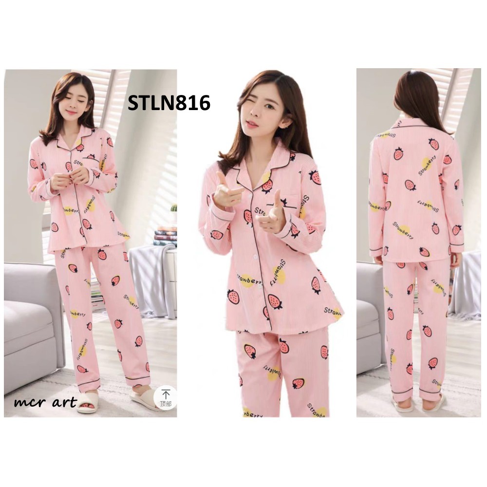 Piyama Wanita Baju Tidur Wanita Strawberry Pink - STLN816