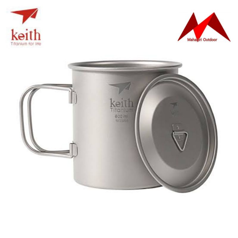 Keith titanium Ti3207 600ml mug with folding gelas cangkir ultralight