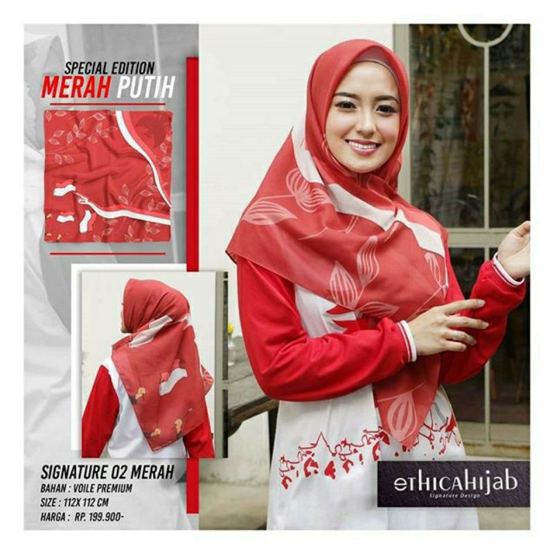 HIJAB MERAH PUTIH SIGNATURE 03 ||  ETHICA