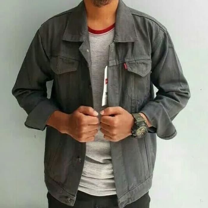 promo JAKET JEANS LEVIS PRIA ABU HIJAU ARMY DENIM ( PREMIUM QUALITY ) MAROON