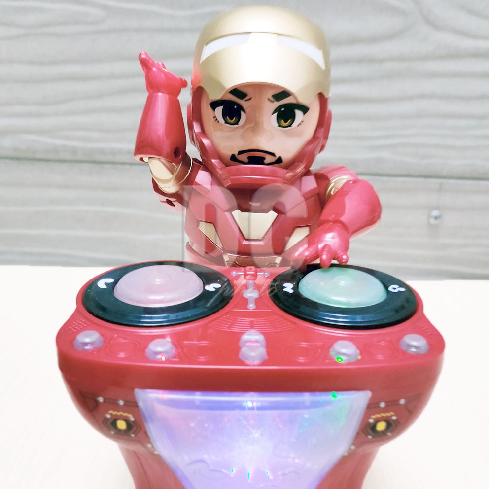 Ironman Dynamic DJ Mainan Dance Superhero Robot Ada Lampu &amp; Musik