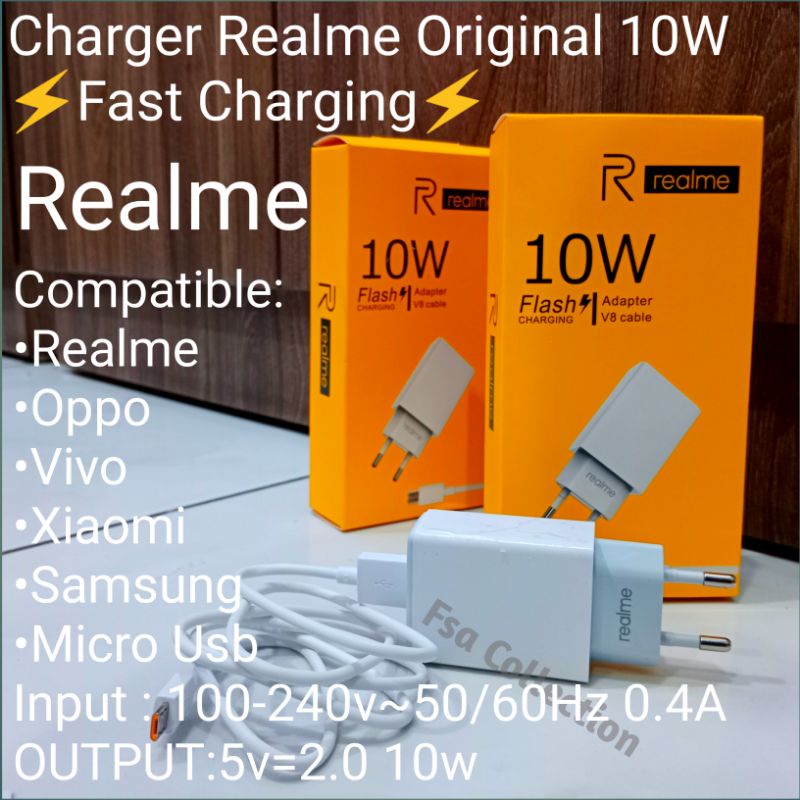 CHARGER REALME MICRO USB 100%ORIGINAL FAST CHARGING