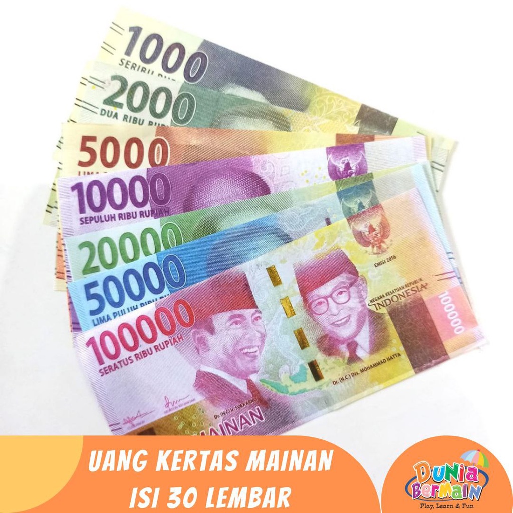 Mainan Anak Uang Kertas - Uang Kertas Mainan Isi 30 lembar