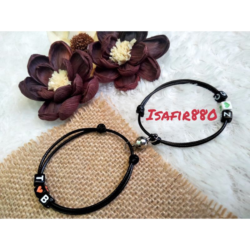 PROMO GELANG CAUPLE MAGNET INISIAL LOVE | GELANG CAULPE KEKINIAN | GELANG CUSTOM INISIAL