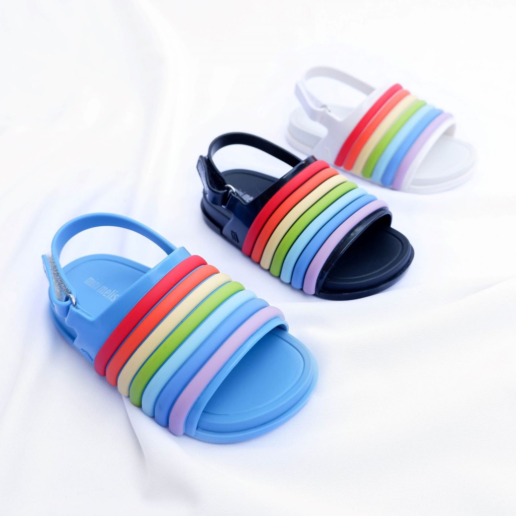 mini melissa beach slide sandal rainbow