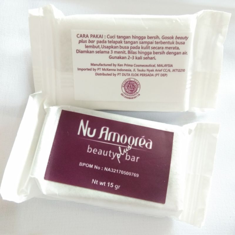 Sabun Nu Amoorea Beauty Plus Bar 15gr / Penghilang Flek Hitam Alami / Penghilang Flek Bekas Jerawat