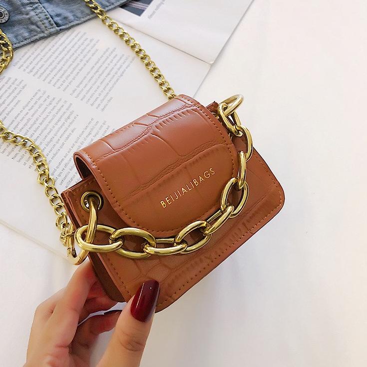 RECOMENDED TAS WANITA KECIL RANTAI KULIT THALE SELEMPANG PESTA GOLD IMPORT MURAH KOREA KEKINIAN FASH