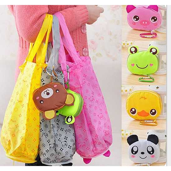 Shopping Bag Lipat Karakter Traveling Bag Cute Animal Tote Bag Motif Hewan Lucu / Tas Totebag Karakter Hewan Lucu Bisa Digunakan Untuk Apa Saja Multifungsi Dan Serbaguna