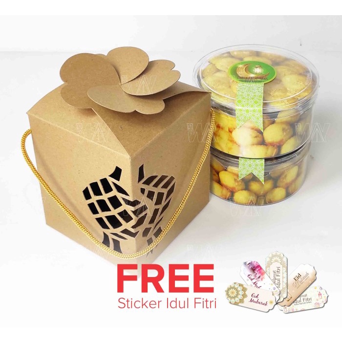 

NEW Box Lebaran Kotak Toples Packaging Kue Kering Dus Idul Fitri Ketupat - KRAFT