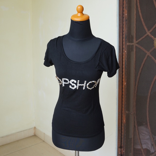 Topshop top stretch black kaos