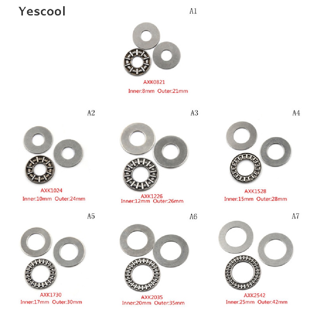 Yescool AXK0821 - AXK2542 Thrust Needle Roller Bearing Dengan Dua Washer