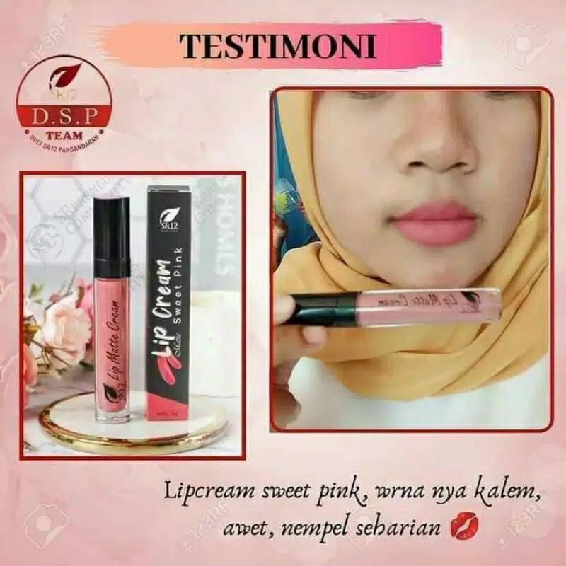 LIP CREAM MATTE SWEET PINK SR12 / LIPCREAM BPOM / WARNA LEBIH TAHAN LAMA / MENCERAHKAN BIBIR