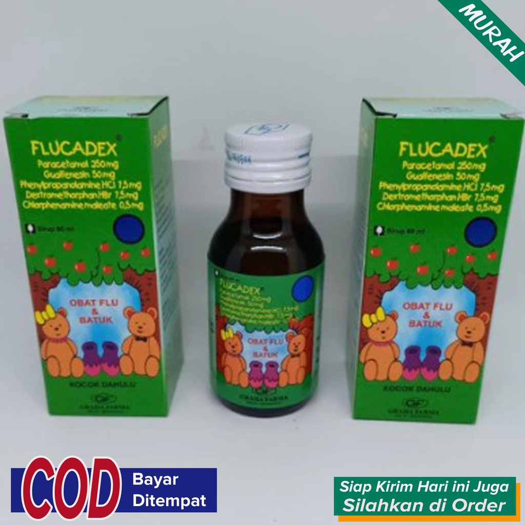 

Obat batuk Flu Pilek Hidung tersumbat Panas Demam Batuk Tenggorokan gatal ~ Flucadex Sirup 60ml