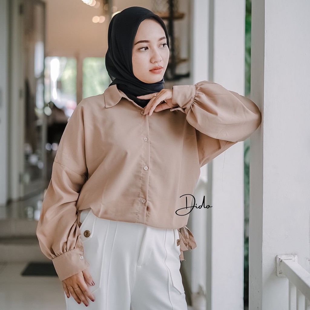 ILONA BLOUSE ATASAN WANITA MUSLIM BAHAN WOLFIS