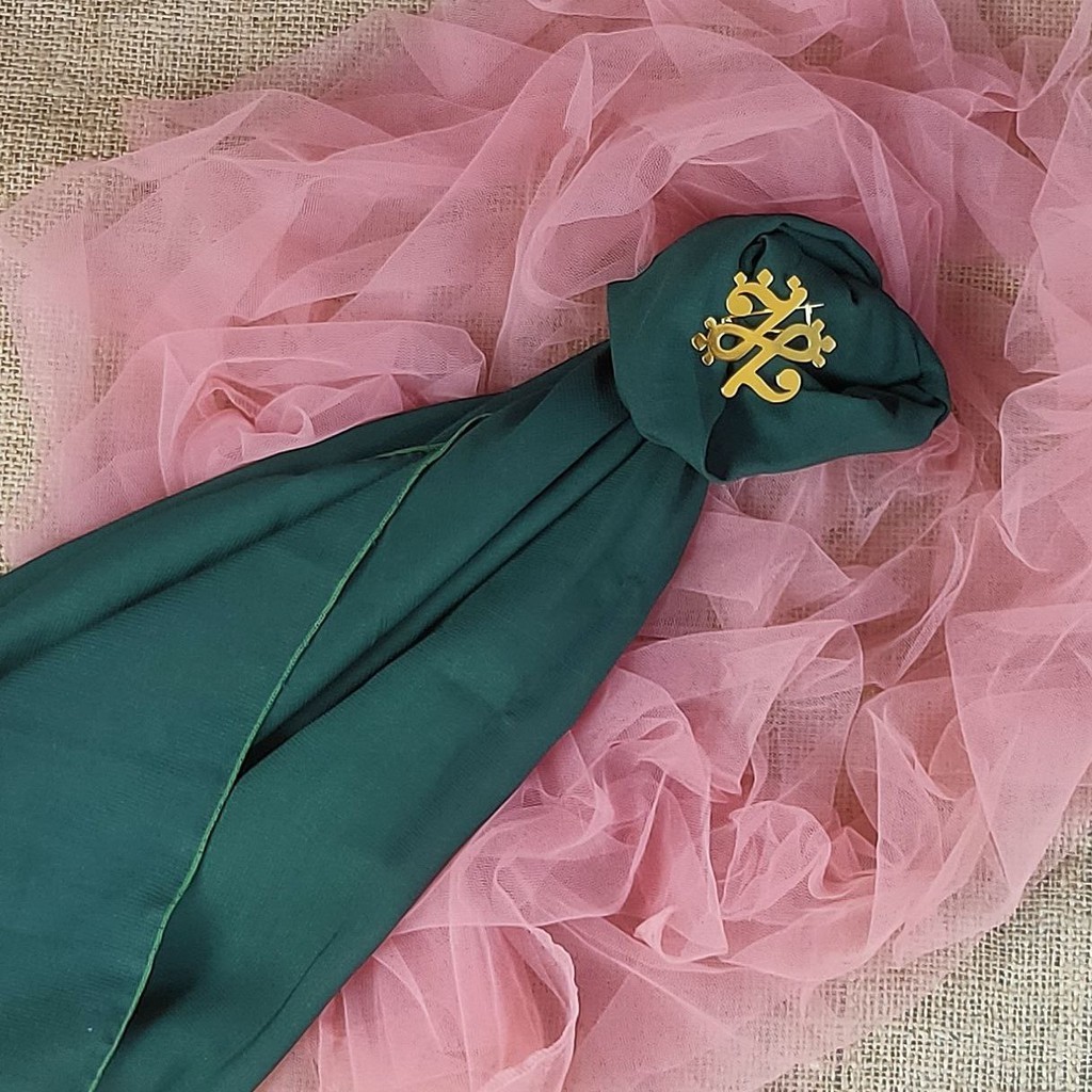 PASMINA SEGITIGA / PASMINA SQUARE CHIFFON PREMIUM ANTEM ANTI TEMBEM PART 2-HIJAU BOTOL