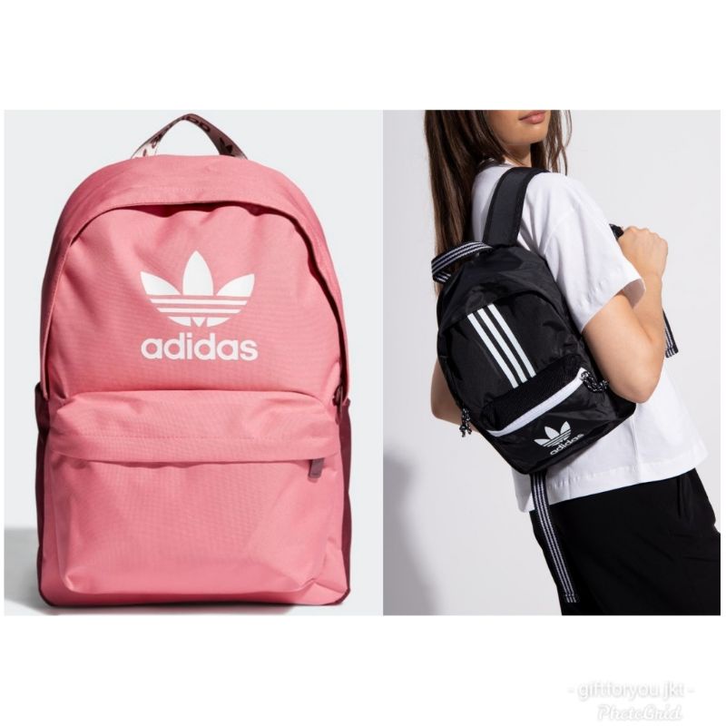 Tas Ransel Adidas Backpack Small Pink Black Sport Scholl Training Sekolah Olahraga Fashion Collectio