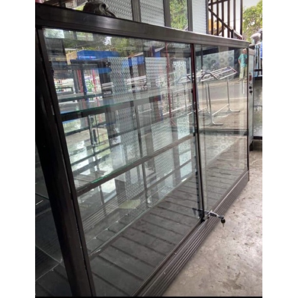 Etalase Kaca 1,5m Almunium + Roda