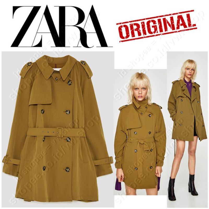 Jaket Wanita Zara LIGHTWEIGHT Trench Coat // Long Coat Jacket Original Branded